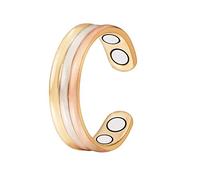 EnerMagiX Tri Tone Pure Copper Rings, Magnetic Rings for Women with 4 Magnets, Fashion Jewelry for Ladies