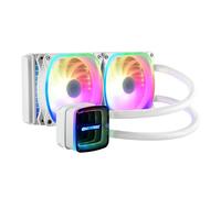 ENERMAX AQUAFUSION ADV ARGB 240 AIO Liquid CPU Cooler - Dual Chamber Pump - Infinity Mirror Design - Intel LGA1700/AMD AM5 Support 360W+ TDP (2x SquA RGB ADV White 120 PWM); ELC-AQFA240-SQA-W, White