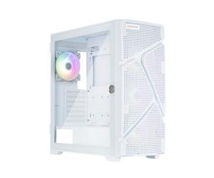 ENERMAX MarbleShell Mesh MS31, ARGB Compact Value Mid-Tower Gaming PC Case, High Airflow, E-ATX, ATX M/B, Tempered Glass, 4x ARGB 120mm PWM Fan Included, 2x USB3.0 & USB3.2 Type C, 420mm AIO, White