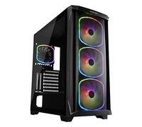 ENERMAX STARRYKNIGHT SK30 PC Gaming E-ATX Case; Curved Meshed Front Design (3x Addressable SquA RGB 14 cm Front; 1 x 12cm Rear) modular cooling solution; ECA-SK30-BB-ARGB-01, black