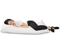 EnerPlex Never-Flat Body Pillow, CertiPUR-US Certified Adjustable Shredded Memory Foam Luxury Body Pillow, Machine Washable, Bamboo Cover|Cream|Body Pillow 54" x 20"