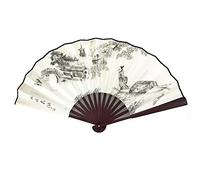 Enertai Bamboo Chinese Fan Tai Chi Kung Fu Folding Fans Made of Silk and Elastic Bamboo(13inch)