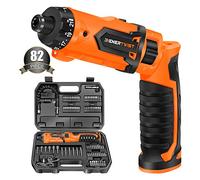 Enertwist Cordless Screwdriver, 8V Max 10Nm Electric Screwdriver Rechargeable Set with 82 Accessory Kit and Charger in Carrying Case, 21+1 Cluth, Dual Position Handle, LED Light, ET-CS-8