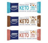 Enervit Protein Snack Keto Pack | 30 Assorted 35g Bars - Salted Nuts, Coco Choco Almond, Milk Cocoa