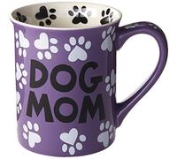 Enesco Our Name is Mud “Dog Mom, 16 oz. Stoneware Mug, 1 Count (Pack of 1), Multi Color