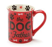 Enesco 6001229 Our Name is Mud Dog Father Stoneware Mug, Red