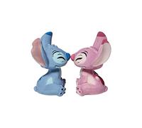 Enesco 6008687 Disney Ceramics Stitch and Angel Salt and Pepper Shaker Set, Stoneware, Multicolor