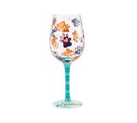 Enesco 6008798 Designs by Lolita Love My Rescue Paw Prints Artisan Hand-Painted Wine Glass, Multicolor