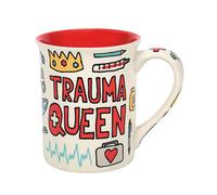 Enesco 6009194 Our Name is Mud Trauma Queen Calm in Chaos Coffee Mug, Stoneware, Multicolor