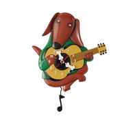 Enesco Allen Designs Barkoustic Dog Playing The Guitar Sculpted Pendulum Wall Clock, 12.2 Inch, Multicolor