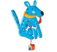 Enesco Allen Designs Blue Buddy Dog Pendulum Wall Clock, 11.7 Inch, Multicolor