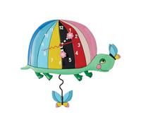 Enesco Allen Designs One Shell of a Time Rainbow Turtle Sculpted Pendulum Wall Clock, 7.28 Inch, Multicolor