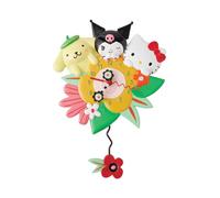 Enesco Allen Designs Sanrio Hello Kitty and Friends Pendulum Wall Clock, 8.07 Inch, Multicolor