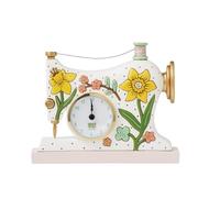 Enesco Allen Designs Sew Happy Flower Desk Clock, 6.3 Inch, Multicolor