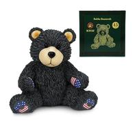 Enesco Boyds Bears 45th Anniversary Bubba Bearsevelt Figurine, Collectible Premium Hand Crafted Hand Painted Stone Resin Teddy Bear Home Decor Statue, Patriotic Black Bear with USA Flag, 4.25 Inch