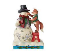 Enesco Building Friendships Together Snowman with Fox Figurine - Heartwood Creek by Jim Shore