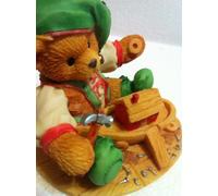 Enesco Cherished Teddies Yule Figurine - Building A Sturdy Friendship - Colorful, White