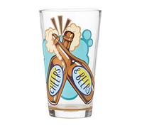 Enesco Designs by Lolita Cheers and Beers Hand-Painted Artisan Pint Glass, 16 Ounce, Multicolor