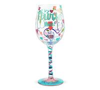 Enesco 6006294 Designs by Lolita Nurse This Hand-Painted Artisan Wine Glass, Multicolor
