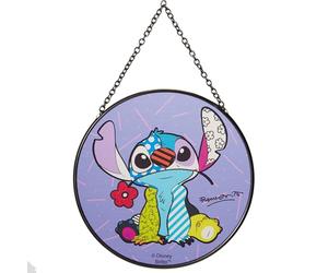 Enesco Disney Britto Stitch with Flower Hanging Window Suncatcher, 5 Inch, Multicolor