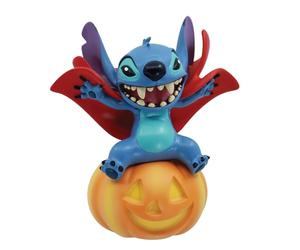Enesco Disney Showcase Lilo and Stitch Wearing Vampire Costume on Pumpkin Figurine, 5.5 Inch, Multicolor