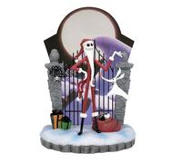 Enesco Disney Showcase The Nightmare Before Christmas Santa Jack with Gate Scene Lit Figurine, 10 Inch, Multicolor