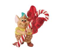 Enesco Disney Traditions by Jim Shore Cinderella Gus Holding a Candy Cane Miniature Figurine, 3.35 Inch, Multicolor
