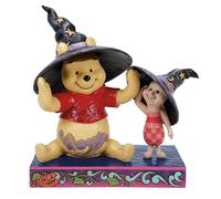 Enesco Disney Traditions by Jim Shore Halloween Winnie The Pooh and Piglet Wearing Witch Hats Figurine, 6.02 Inch, Multicolor