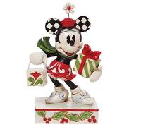 Enesco Disney Traditions Christmas Minnie Mouse Figurine - With Bag and Present