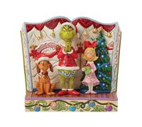Enesco Dr. Seuss Grinch by Jim Shore Max and Cindy-Lou Who Storybook Lit Figurine, 6.25 Inch, Multicolor