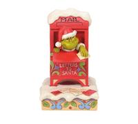 Enesco Dr. Seuss Grinch by Jim Shore Peeking Out of Letters to Santa Mailbox Figurine, 6 Inch, Multicolor