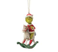 Enesco Dr. Seuss Grinch by Jim Shore Riding on Rocking Horse Hanging Ornament, 5.25 Inch, Multicolor