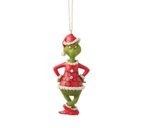 Enesco Dr. Seuss Grinch by Jim Shore Standing with Hands on HIPS Hanging Ornament, 5.31 Inch, Multicolor