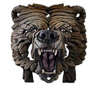 Enesco Edge Sculpture Bear Face Roaring Bust Figurine, 14.96 Inch, Brown