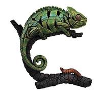 Enesco Edge Sculpture Chameleon on Branch with Caterpillar Animal Figurine, 12.6 Inch, Green