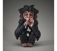 Enesco Edge Sculpture Speak No Baby Chimpanzee Animal Figurine, 8.25 Inch, Black and Brown