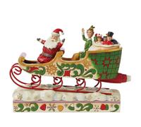 Enesco Elf by Jim Shore Spreading Christmas Cheer (Buddy with Santa in Sleigh Figurine) (20cm)