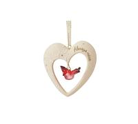 Enesco Foundations Expressions Always Near Cardinal Charm Heart Hanging Ornament, 3 Inch, Multicolor
