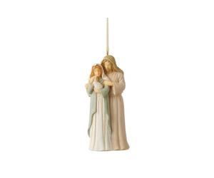 Enesco Foundations Holy Family Embrace Masterpiece Hanging Ornament, 4.13 Inch, Multicolor