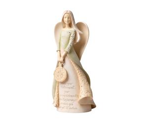 Enesco Foundations Retirement Angel Stone Resin Figurine, 9", Multicolor