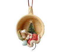 Enesco Heart of Christmas Mouse Sleeping in Cup Ornament 2.87 IN