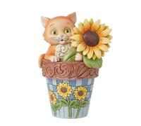 Enesco Heartwood Cr y Jim Shore Cat In Flowerpot Figurine