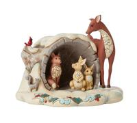 Enesco Heartwood Creek Winter Wonderland Figurine - Hollow Log with Animals, 1 in H x 1 in W x 1 in L