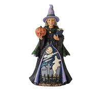 Enesco Heartwood Creek - Witch Figure with Pumpkin and Graveyard Scene