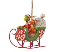 Enesco Jim Shore Dr. Seuss The Grinch and Max in Sleigh Hanging Orname
