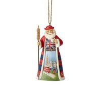 Enesco Jim Shore Heartwood Cr ritish Santa Hanging Ornament, 4.5", Multicolor
