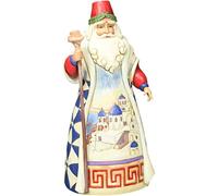 Enesco Jim Shore Heartwood Creek 7 inch Stone Resin Greek Santa Figurine, Multicolor