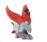 Enesco Jim Shore Heartwood Cr aring Cardinal Forget-Me-Not Figurine, 4.875 Inch, Multicolor