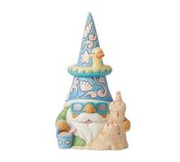 Enesco Jim Shore Heartwood Creek Four Seasons The Beach is Calling Coastal Gnome with Sandcastle Figurine, 6.34 Inches, Stone Resin