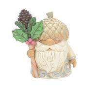 Enesco Jim Shore Heartwood Creek Four Seasons White Woodland Winters Nuttiest Gnome with Acorn Hat Figurine, 4.65 Inches